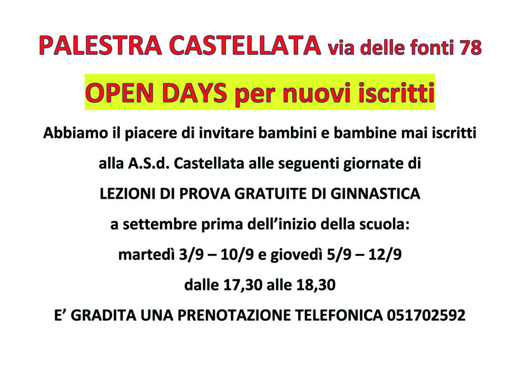 OPEN DAYS GINNASTICA settembre copia